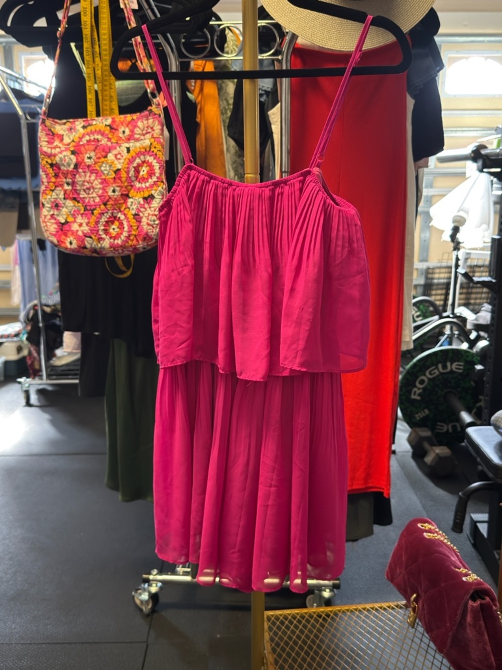 Women’s Pink Tiered Spaghetti-Strap Jumpsuit